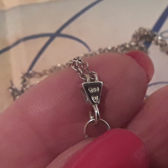 STERLING 925 DOUBLE CHAIN WITH/MOP SLIDE NECKLACE - Picture 4 of 8